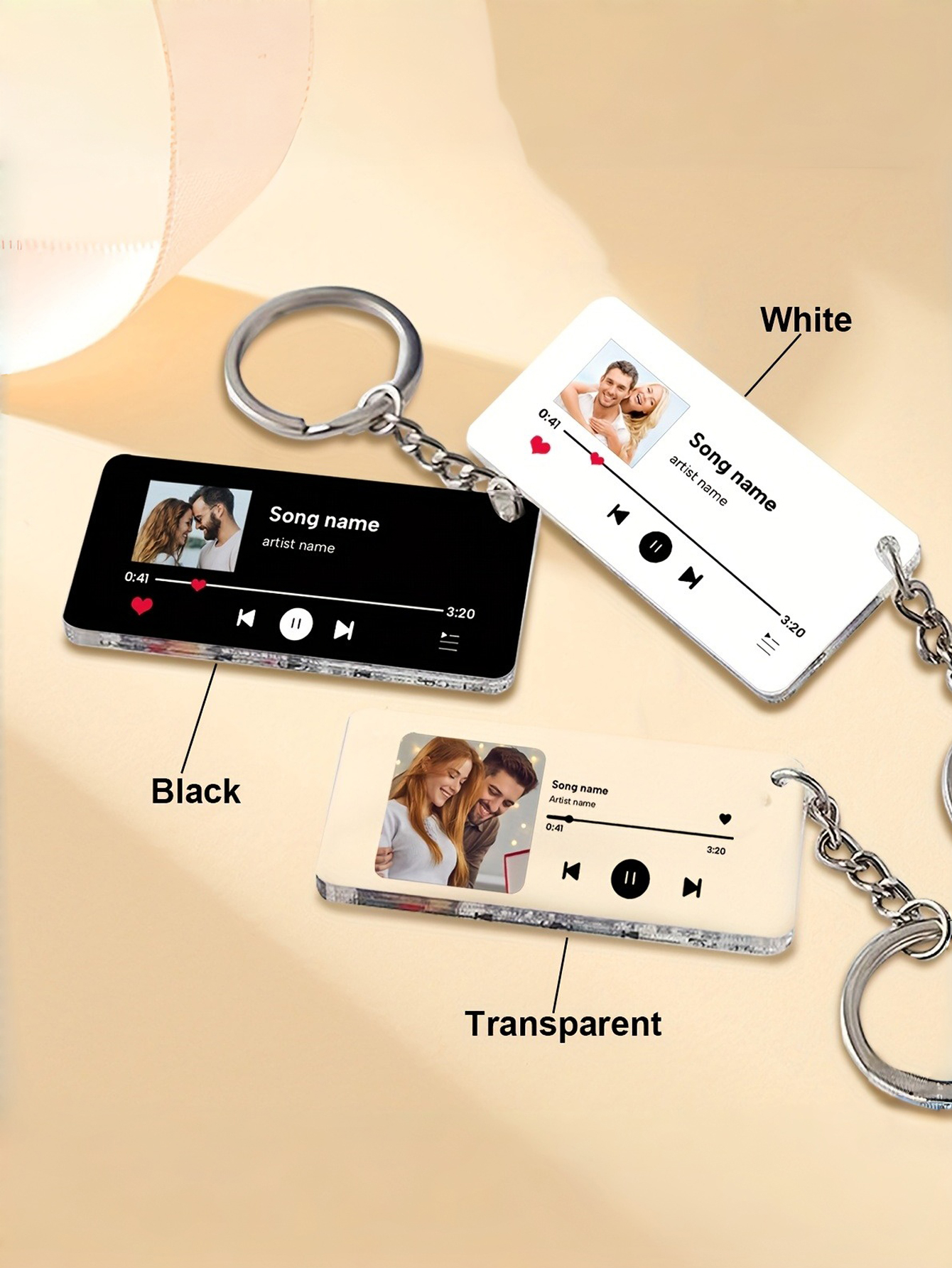 Custom Photo and Name Keychains, Personalized Acrylic Keychains